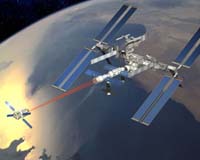 European space freighter in dress rehearsal for ISS hookup