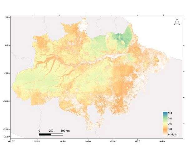 A new map showing all above-ground biomass in the Brazilian Amazon