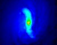 Black hole makes 'String of Pearls' clusters