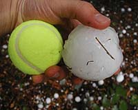 Tennis ball-sized hail stones pound French villages