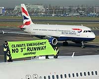 Environmentalists climb on Heathrow jet in airport protest: officials