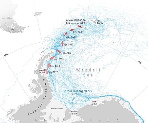 Giant berg on collision course with South Georgia