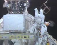 Astronauts Test Shuttle Repair Material In Final Spacewalk