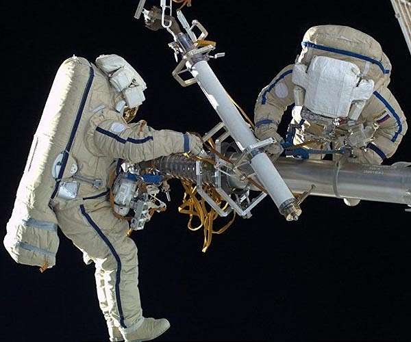 Russian cosmonauts take spacewalk outside of ISS