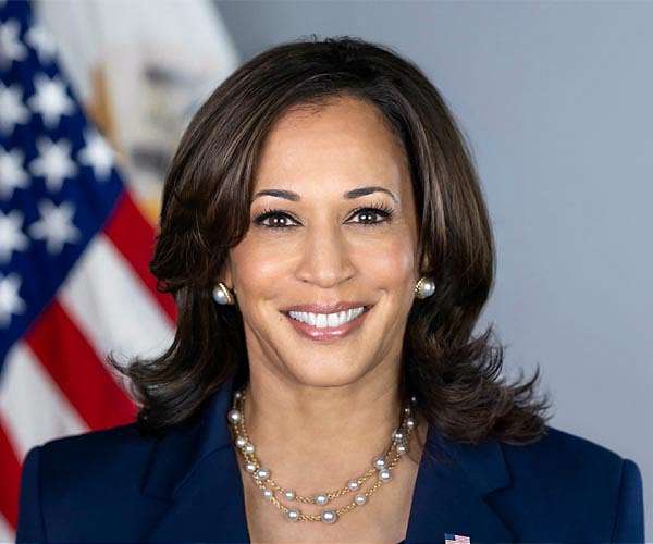 Harris talks with space station astronauts, introduces new initiatives