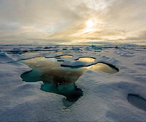 Melt ponds cause the Artic sea ice to melt more rapidly