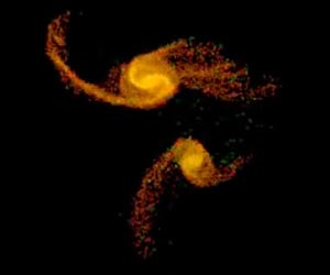 Major Collision In Local Galaxy Cluster Six Billion Years Ago