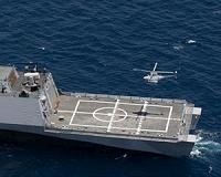 Manned and Unmanned Helicopter Flight Tests Aboard the Littoral Combat Ship