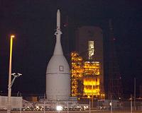 Orion Hoisted Atop Delta 4 Launcher