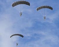 Japanese airborne troops jump from US plane onto Japanese soil for first time
