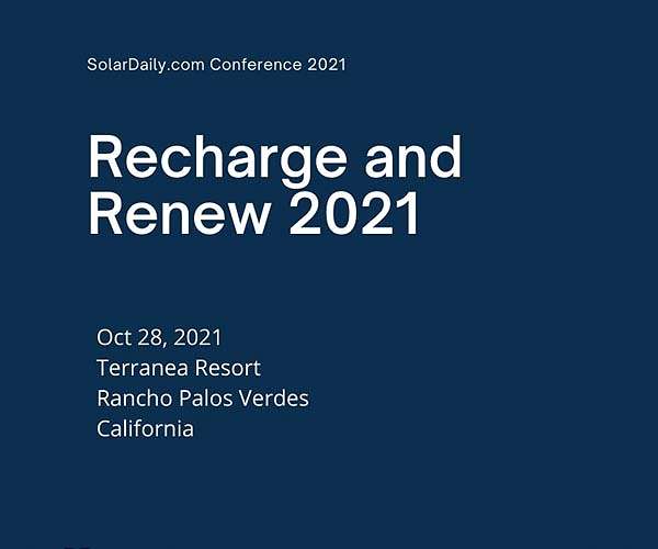 Call for Speakers and White Paper for Recharge and Renew 2021 - Oct 28, 2021
