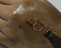 Ultrathin organic material enhances e-skin display