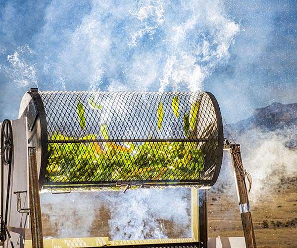 Using the power of the sun to roast green chile