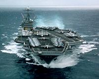 Drone command center set up on U.S. aircraft carrier