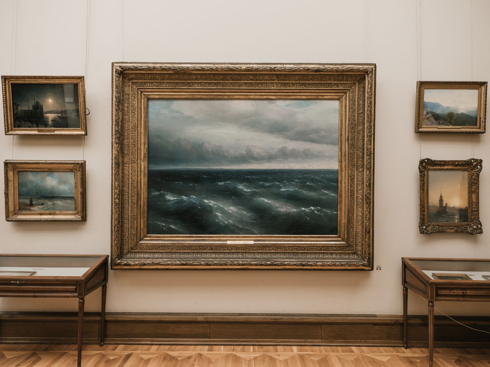 archival oil paintings shelf